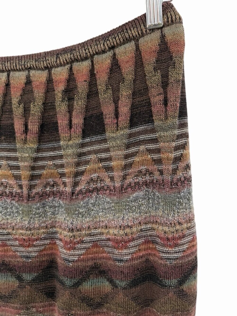 M.&KYOKO Women's Multicolor Geometric Stripe Wool Knit Pencil Skirt Small - Picture 2 of 4